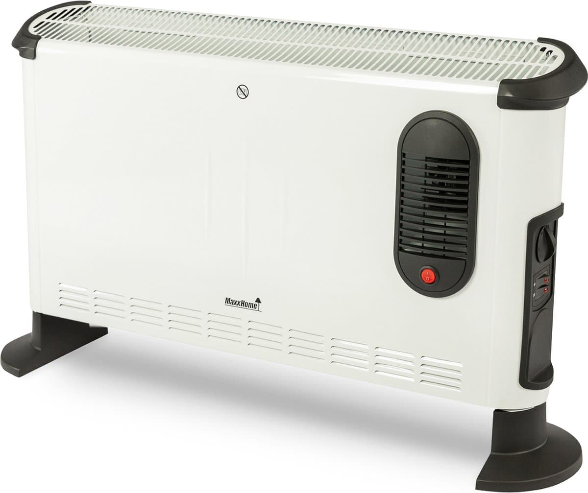 MaxxHome Convectorkachel met turboventilator, elektrische verwarming, elektrische kachel, radiator met drie warmtestanden voor ruimtes tot 75 m³, voor binnen, thermostaat 3000 Watt productafbeelding
