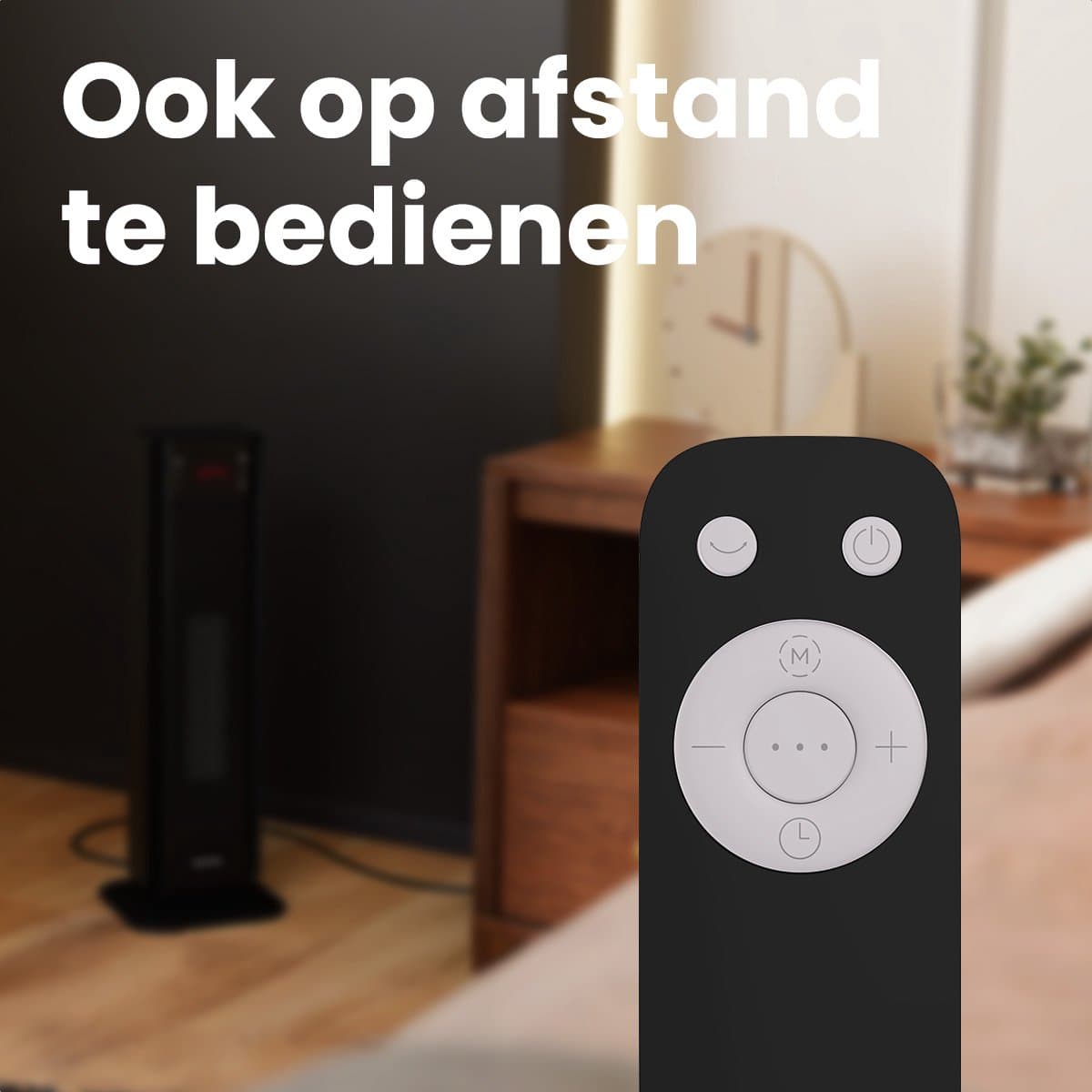 Auronic Elektrische Kachel - 2000W Heater - Keramische Kachel - Tot 30m2 - Roterend - Toren Kachel - Met Afstandsbediening - Zwart productafbeelding