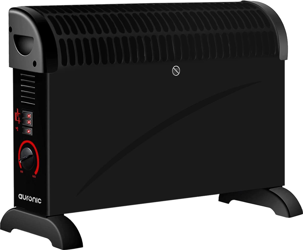 Auronic Elektrische Convectorkachel - 3 Warmtestanden Met Ventilator - 750/1250/2000 Watt - Regelbare Thermostaat - Ventilatorkachel - Oververhittingsbescherming - Zwart productafbeelding